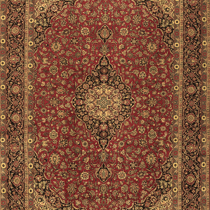 Machine Washable Medallion Brown Traditional Rug, wshtr2223brn