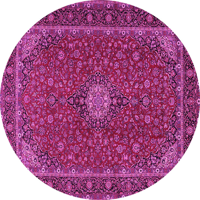 Round Medallion Pink Traditional Rug, tr2223pnk