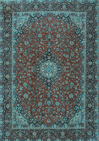 Medallion Light Blue Traditional Rug, tr2223lblu