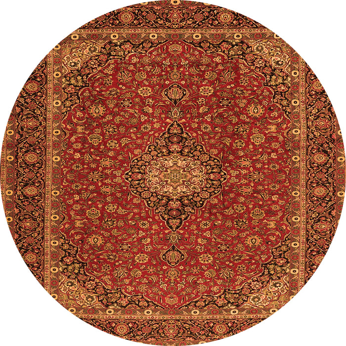Square Medallion Orange Traditional Rug, tr2223org