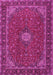 Machine Washable Medallion Pink Traditional Rug, wshtr2223pnk