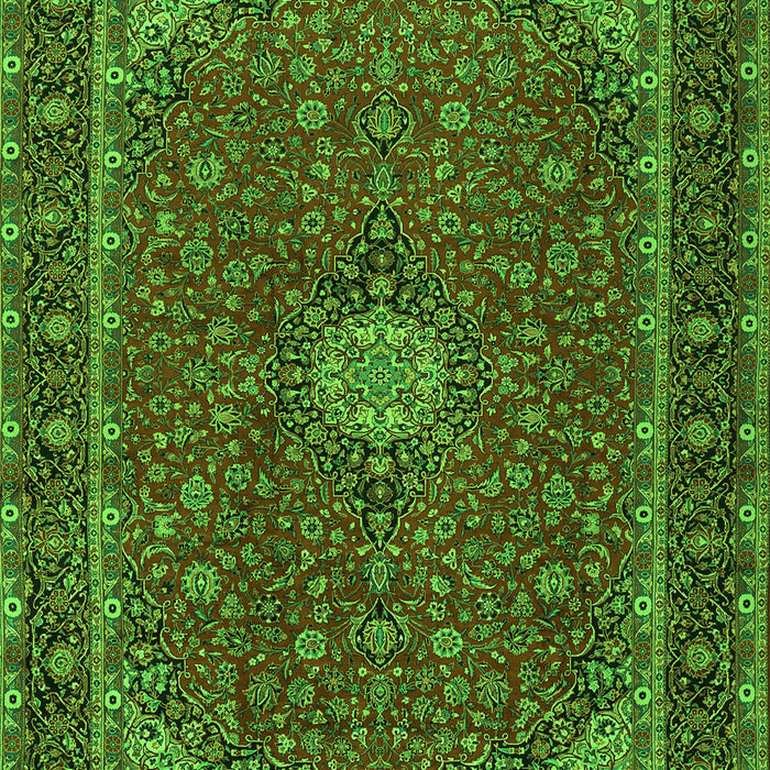 Serging Thickness of Machine Washable Medallion Green Traditional Area Rugs, wshtr2223grn