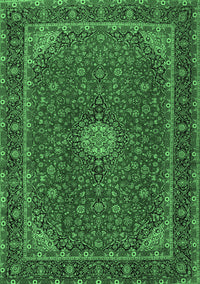 Medallion Emerald Green Traditional Rug, tr2223emgrn