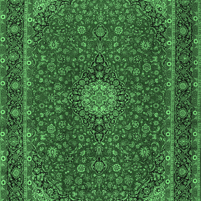 Medallion Emerald Green Traditional Rug, tr2223emgrn