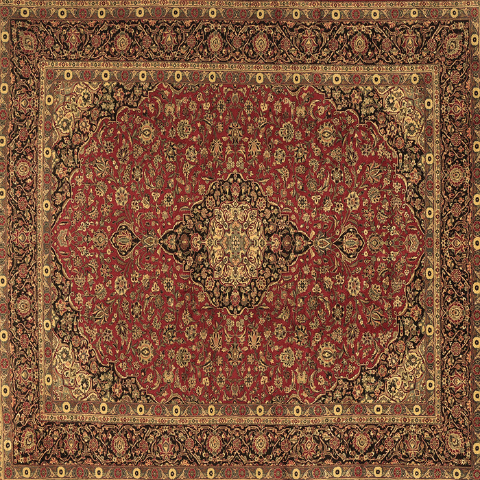 Square Medallion Brown Traditional Rug, tr2223brn