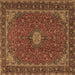 Square Medallion Brown Traditional Rug, tr2223brn