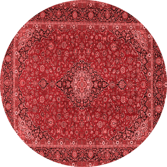 Machine Washable Medallion Red Traditional Rug, wshtr2223red
