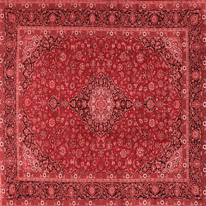 Machine Washable Medallion Red Traditional Rug, wshtr2223red