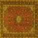 Square Medallion Yellow Traditional Rug, tr2223yw