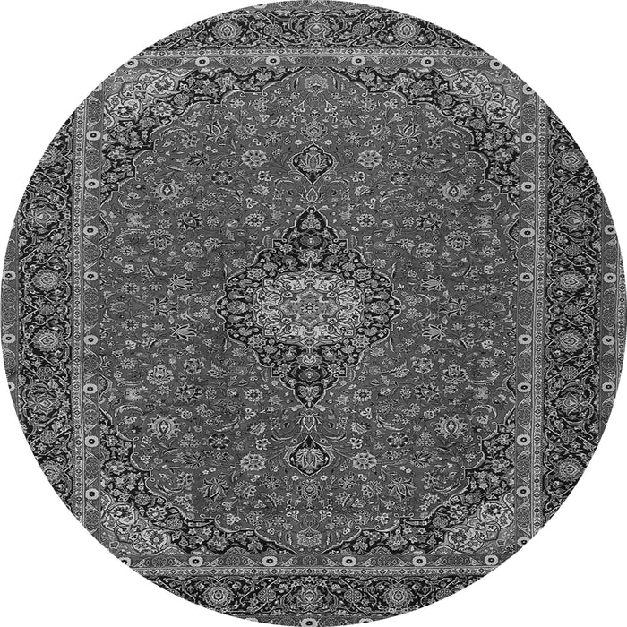 Machine Washable Medallion Gray Traditional Rug, wshtr2223gry