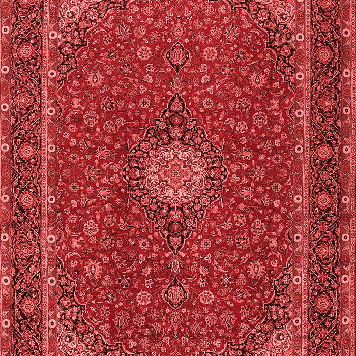 Machine Washable Medallion Red Traditional Rug, wshtr2223red