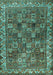 Machine Washable Persian Turquoise Traditional Area Rugs, wshtr2224turq