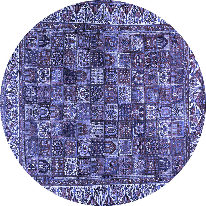 Round Persian Blue Traditional Rug, tr2224blu