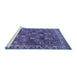 Sideview of Machine Washable Persian Blue Traditional Rug, wshtr2224blu