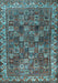 Machine Washable Persian Light Blue Traditional Rug, wshtr2224lblu