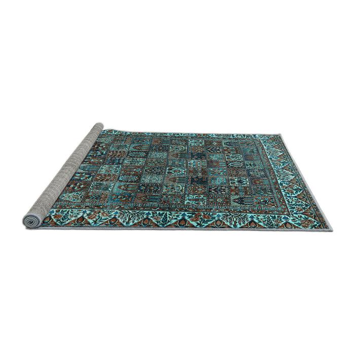 Sideview of Machine Washable Persian Light Blue Traditional Rug, wshtr2224lblu