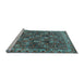 Sideview of Machine Washable Persian Light Blue Traditional Rug, wshtr2224lblu