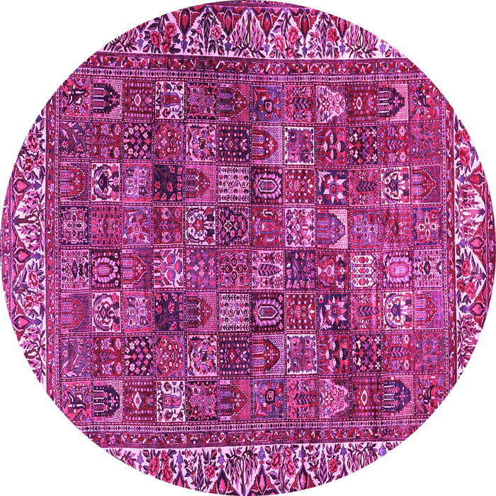 Round Persian Pink Traditional Rug, tr2224pnk