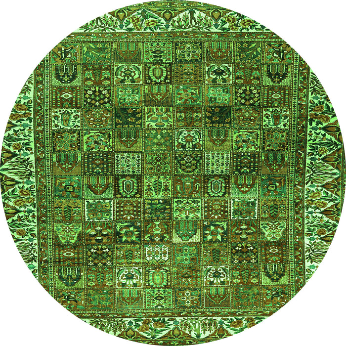Square Persian Green Traditional Rug, tr2224grn