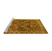 Sideview of Machine Washable Persian Yellow Traditional Rug, wshtr2224yw