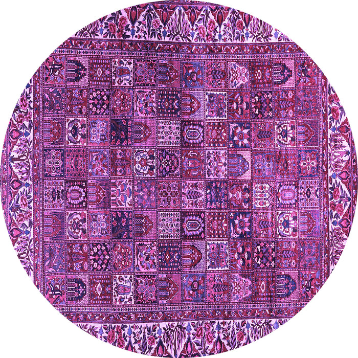 Round Persian Purple Traditional Rug, tr2224pur