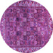 Round Persian Purple Traditional Rug, tr2224pur