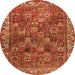 Machine Washable Persian Orange Traditional Area Rugs, wshtr2224org