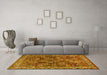 Machine Washable Persian Yellow Traditional Rug in a Living Room, wshtr2224yw