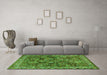 Machine Washable Persian Green Traditional Area Rugs in a Living Room,, wshtr2224grn