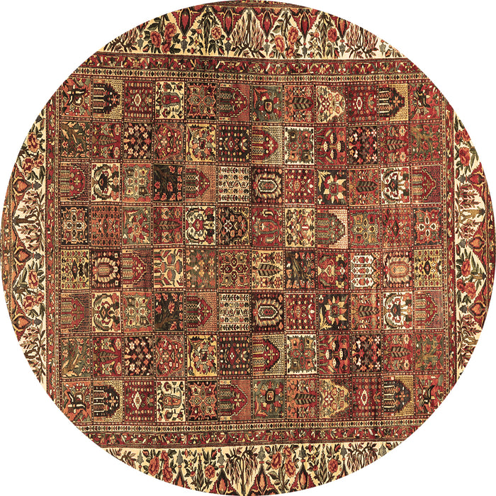 Round Persian Brown Traditional Rug, tr2224brn