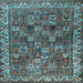 Square Machine Washable Persian Light Blue Traditional Rug, wshtr2224lblu