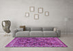 Machine Washable Persian Purple Traditional Area Rugs in a Living Room, wshtr2224pur