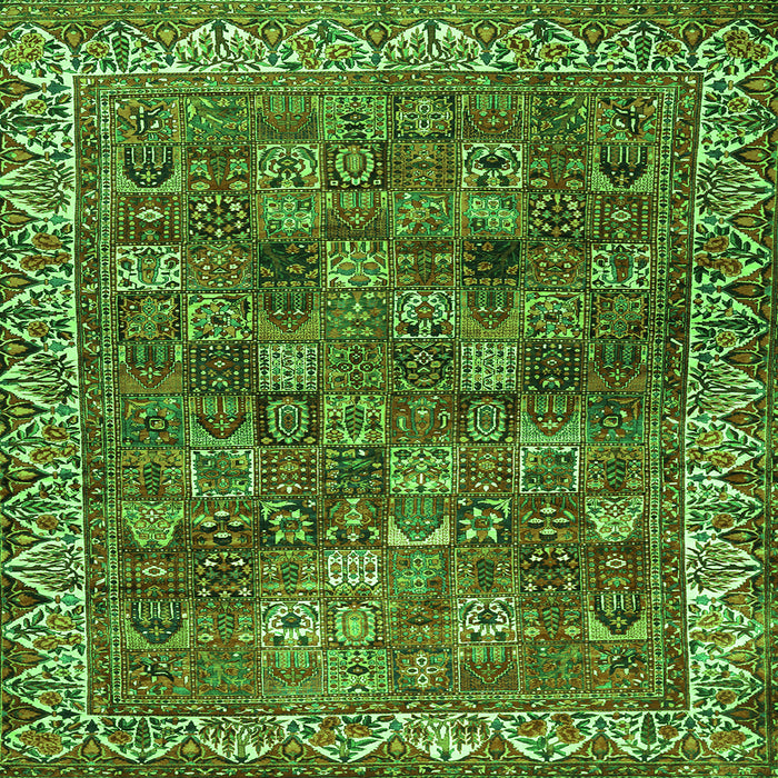 Round Machine Washable Persian Green Traditional Area Rugs, wshtr2224grn
