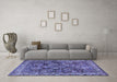 Machine Washable Persian Blue Traditional Rug in a Living Room, wshtr2224blu