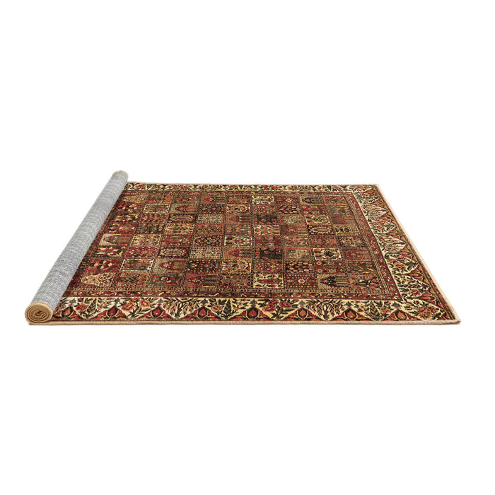 Sideview of Machine Washable Persian Brown Traditional Rug, wshtr2224brn