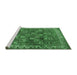 Sideview of Machine Washable Persian Emerald Green Traditional Area Rugs, wshtr2224emgrn