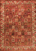 Serging Thickness of Machine Washable Persian Orange Traditional Area Rugs, wshtr2224org