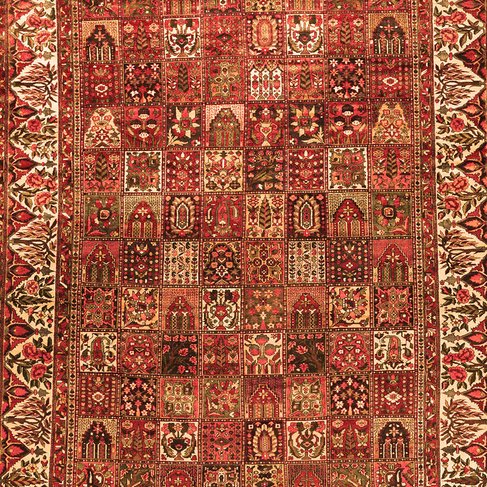Serging Thickness of Machine Washable Persian Orange Traditional Area Rugs, wshtr2224org
