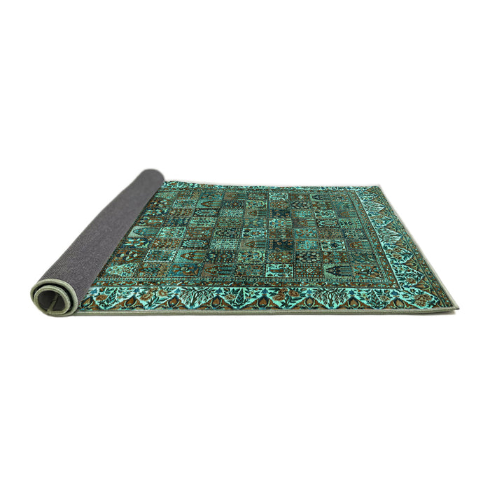 Sideview of Persian Turquoise Traditional Rug, tr2224turq