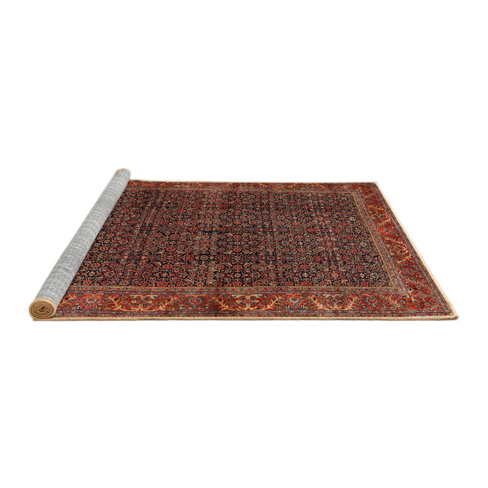 Sideview of Machine Washable Traditional Saffron Red Rug, wshtr2225