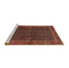 Sideview of Machine Washable Traditional Saffron Red Rug, wshtr2225