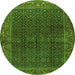 Machine Washable Persian Green Traditional Area Rugs, wshtr2225grn