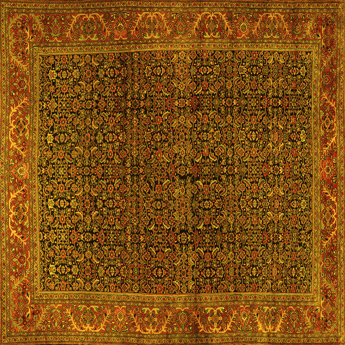 Square Persian Yellow Traditional Rug, tr2225yw