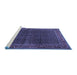 Sideview of Machine Washable Persian Blue Traditional Rug, wshtr2225blu