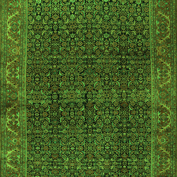 Serging Thickness of Machine Washable Persian Green Traditional Area Rugs, wshtr2225grn