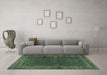 Machine Washable Persian Turquoise Traditional Area Rugs in a Living Room,, wshtr2225turq