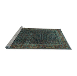 Sideview of Machine Washable Persian Light Blue Traditional Rug, wshtr2225lblu