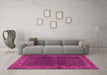 Machine Washable Persian Pink Traditional Rug in a Living Room, wshtr2225pnk