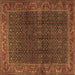 Square Machine Washable Persian Brown Traditional Rug, wshtr2225brn