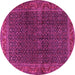 Round Persian Pink Traditional Rug, tr2225pnk